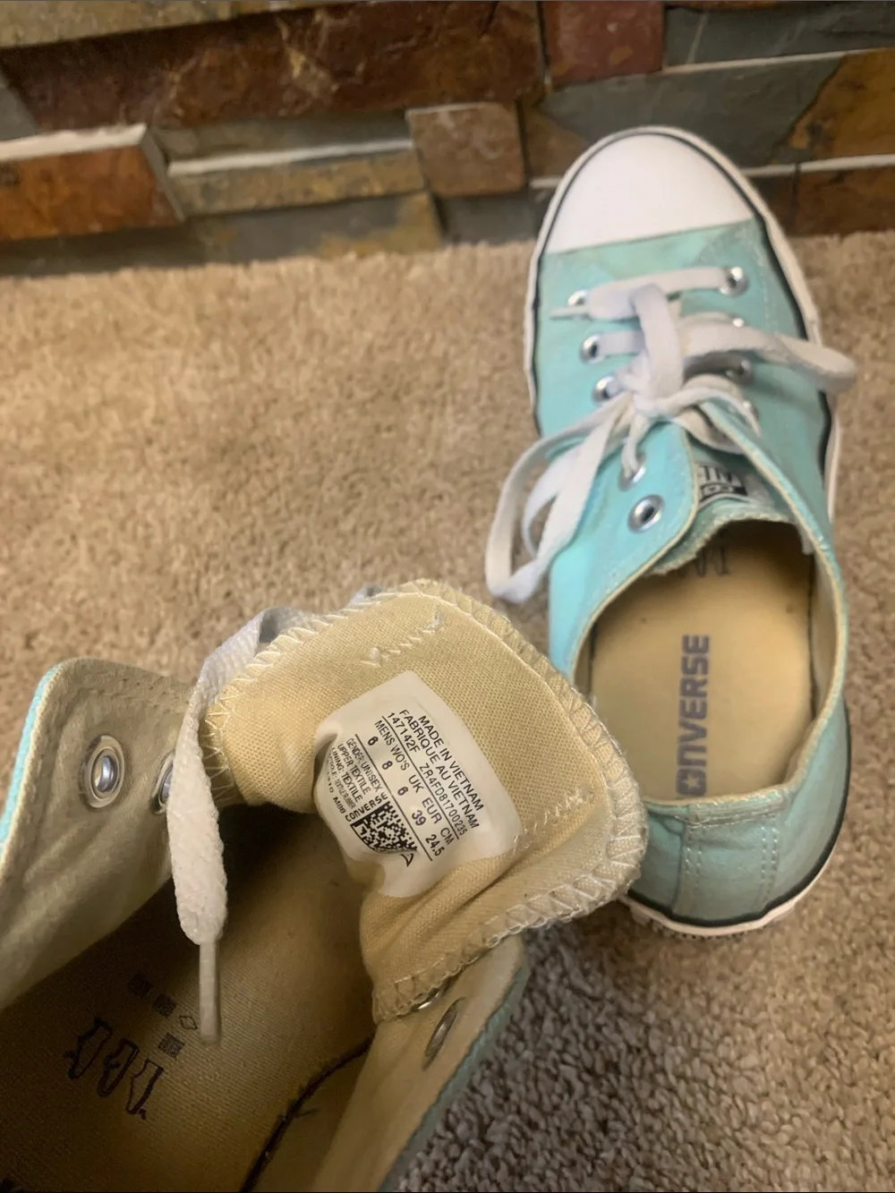 Converse all star Mint Canvas Low-Top Lace-Up Sneakers 8